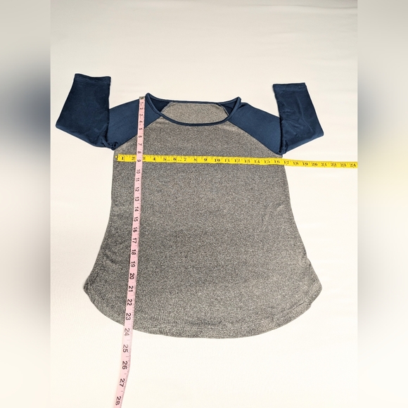 Jersey shirt grey blue Raglan sleeves stretch soft comfortable - Picture 4 of 5